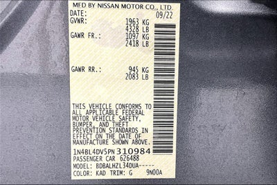 2023 Nissan Altima 2.5 SV