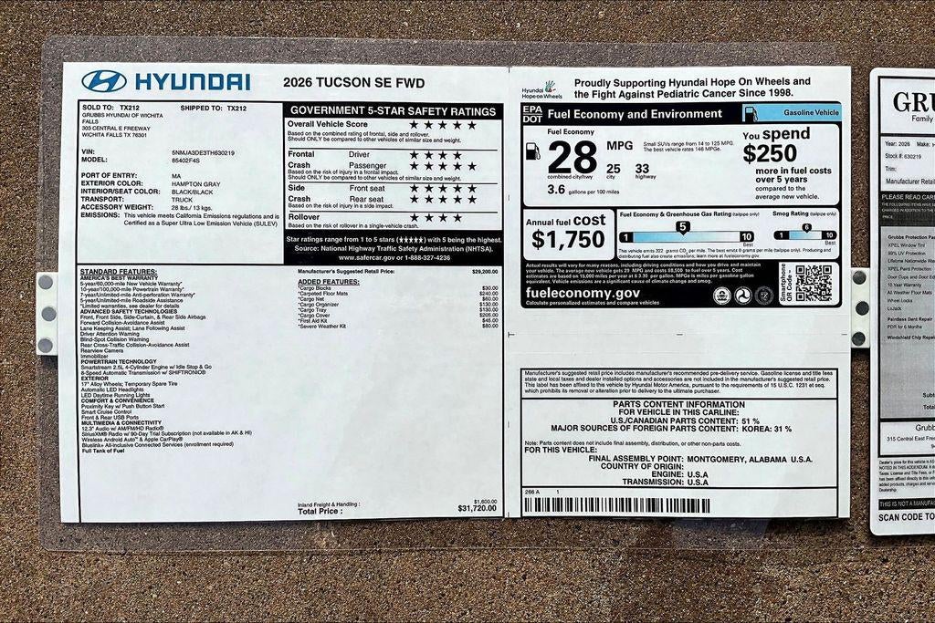 2026 Hyundai TUCSON SE FWD