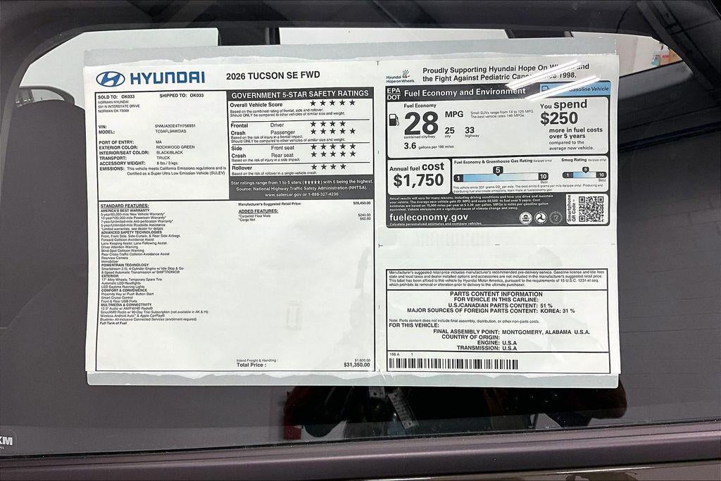 2026 Hyundai TUCSON SE FWD