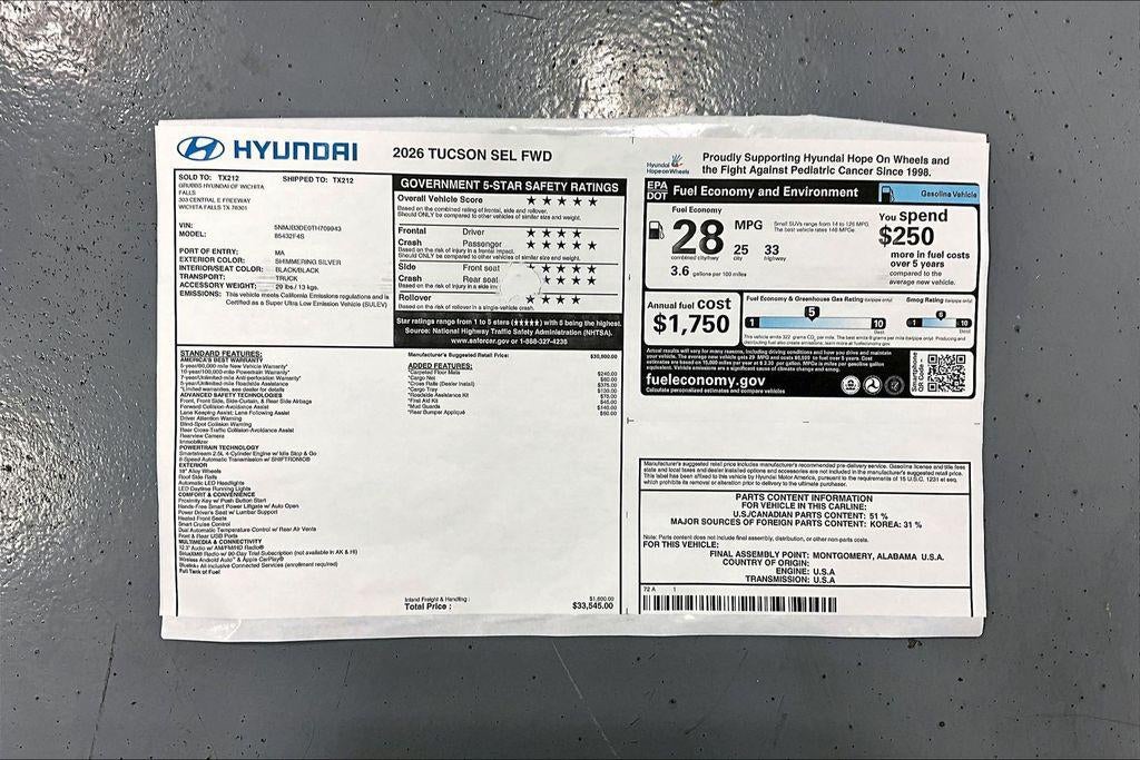 2026 Hyundai TUCSON SEL FWD