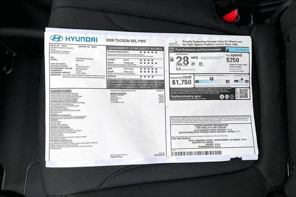 2026 Hyundai TUCSON SEL FWD