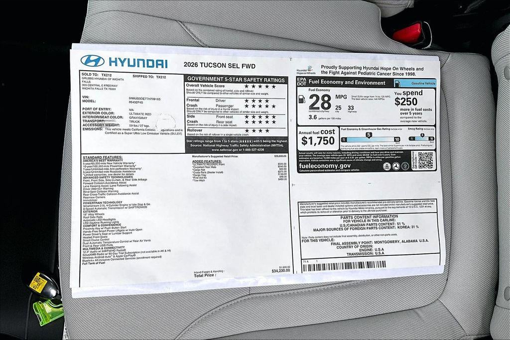 2026 Hyundai TUCSON SEL FWD
