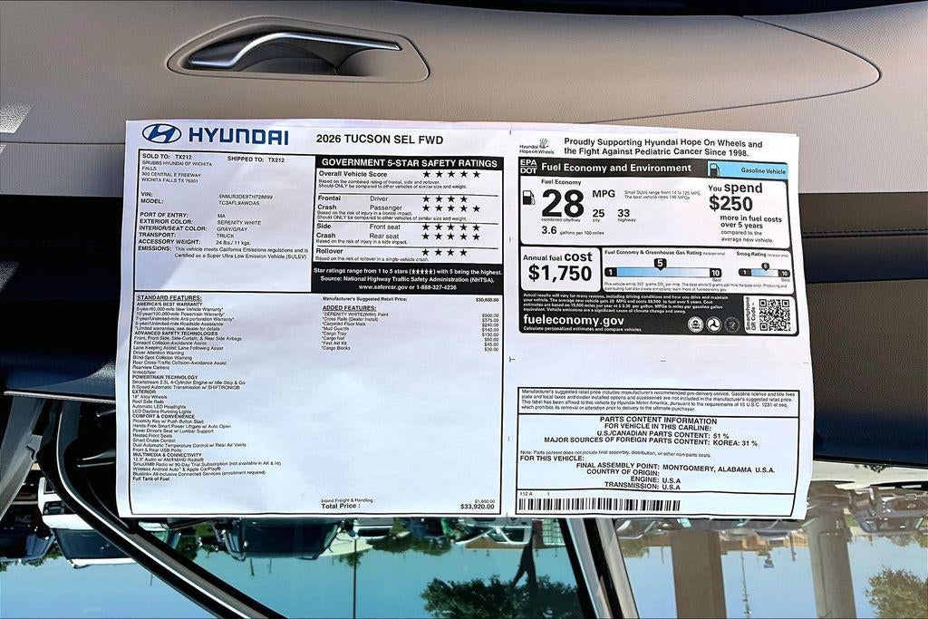 2026 Hyundai TUCSON SEL FWD