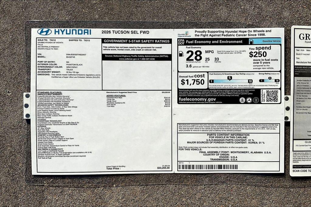 2026 Hyundai TUCSON SEL FWD