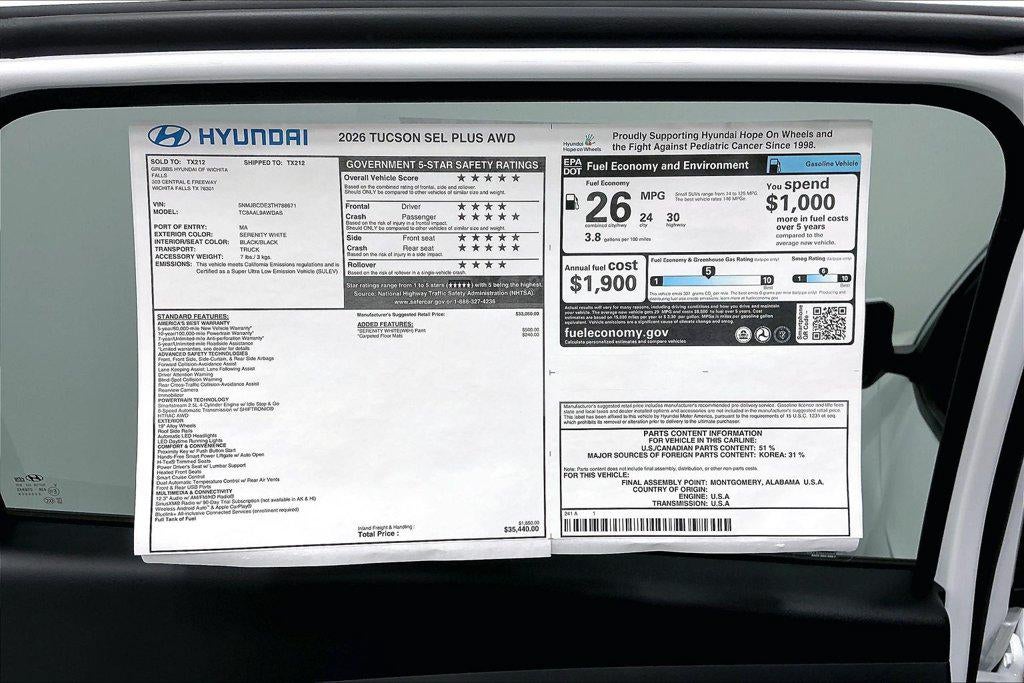 2026 Hyundai TUCSON SEL Plus AWD