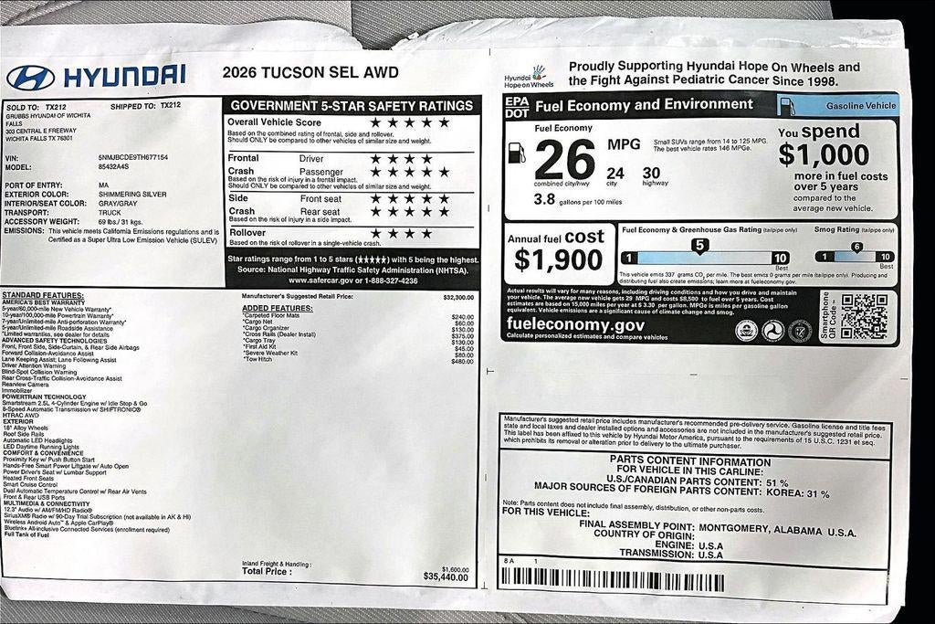 2026 Hyundai TUCSON SEL