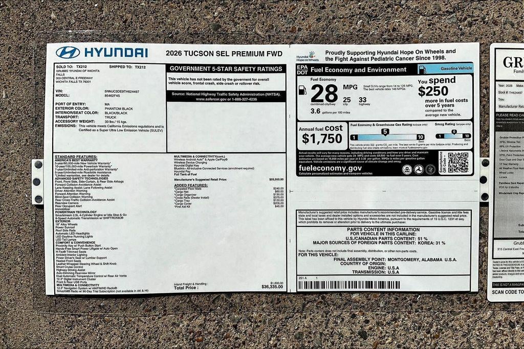 2026 Hyundai TUCSON SEL Premium FWD