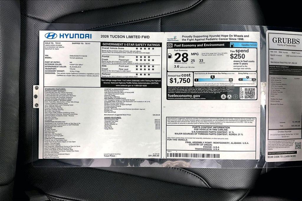 2026 Hyundai TUCSON Limited FWD