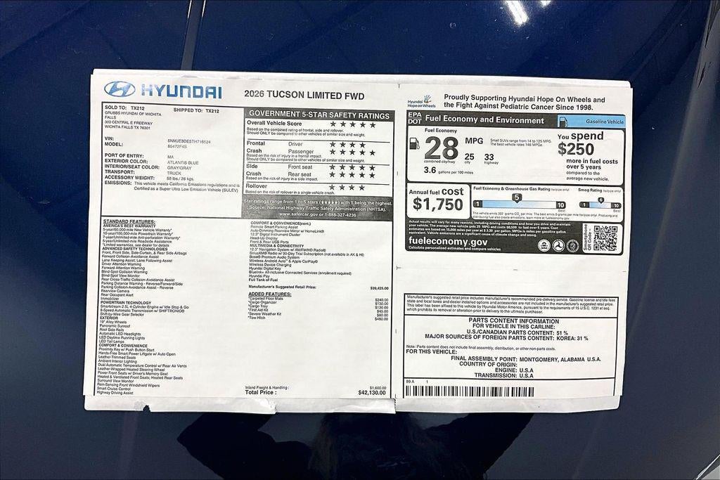 2026 Hyundai TUCSON Limited FWD