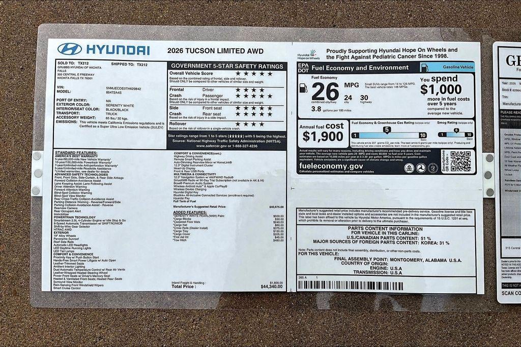 2026 Hyundai TUCSON Limited AWD