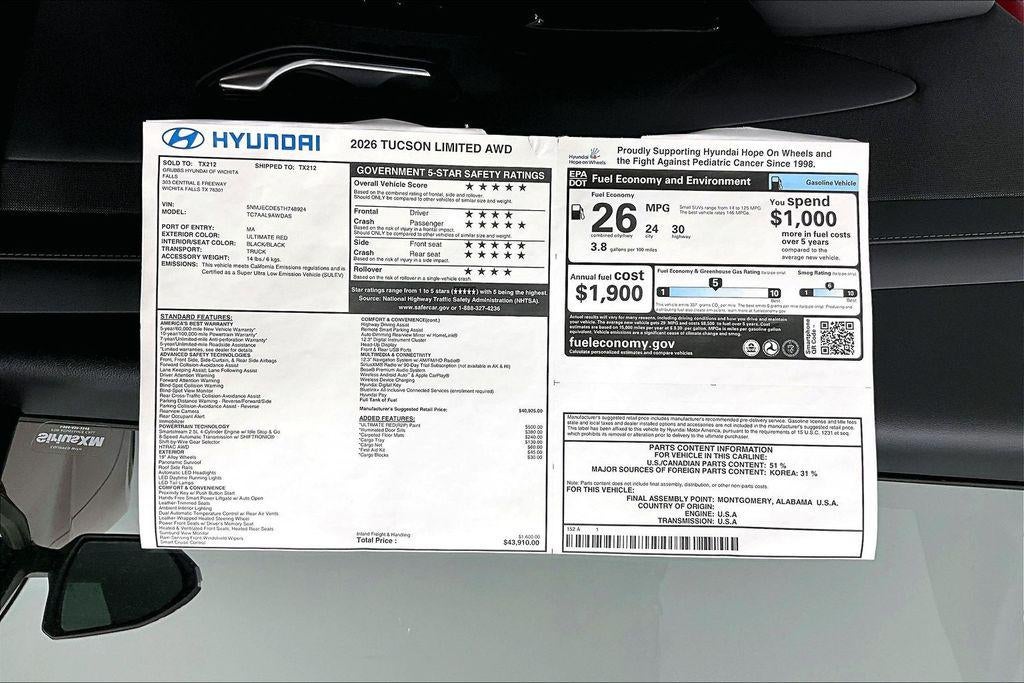 2026 Hyundai TUCSON Limited AWD