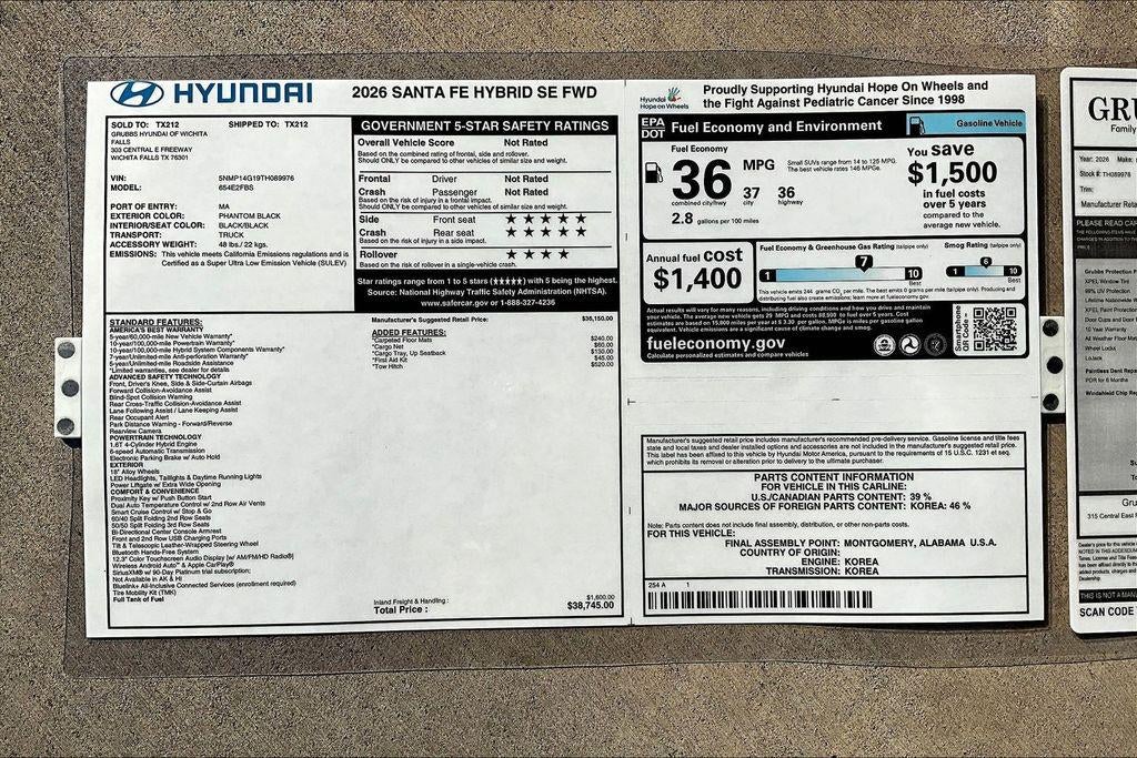 2026 Hyundai SANTA FE HYBRID SE