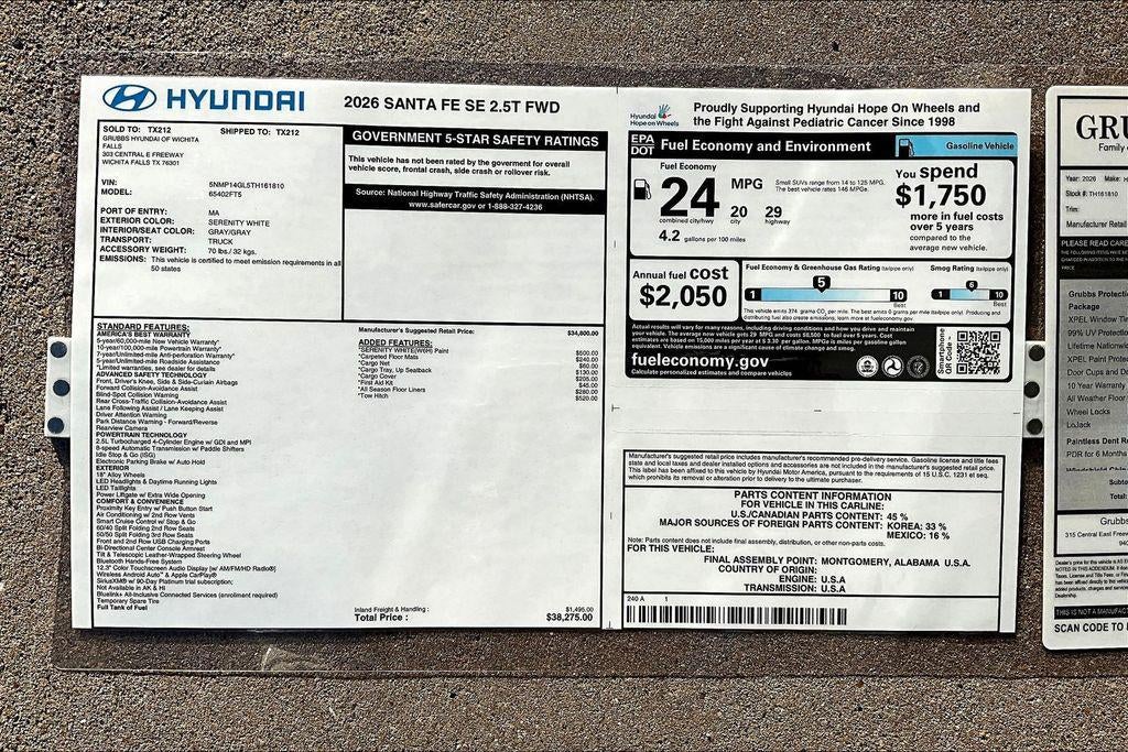 2026 Hyundai SANTA FE SE FWD