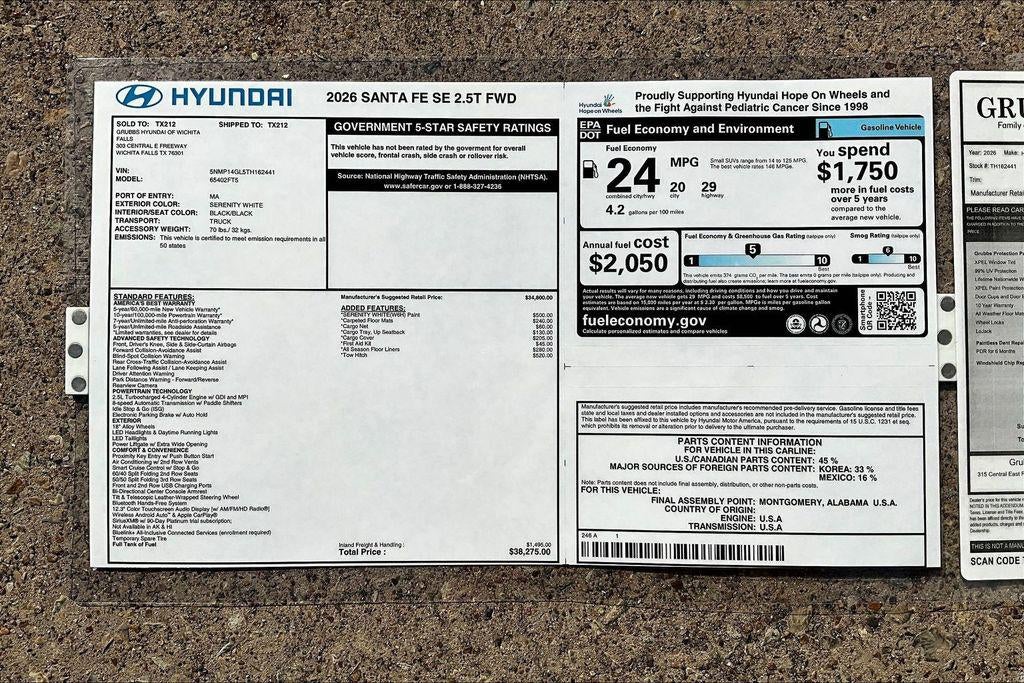 2026 Hyundai SANTA FE SE FWD