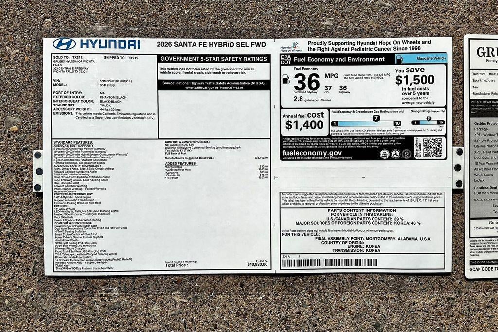 2026 Hyundai SANTA FE HYBRID SEL