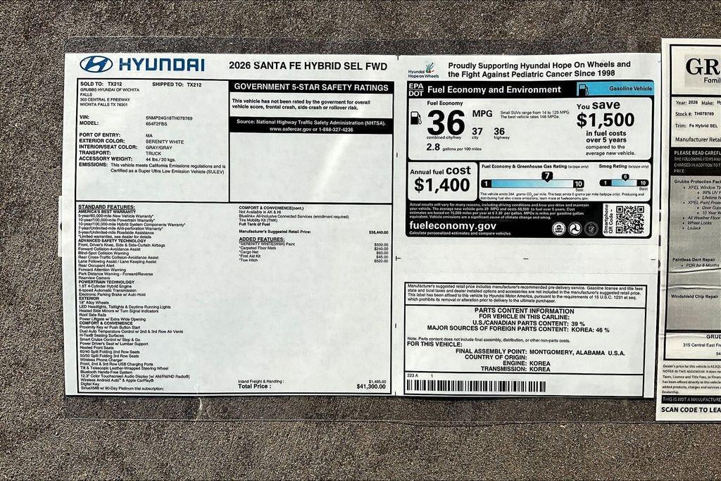 2026 Hyundai SANTA FE HYBRID SEL