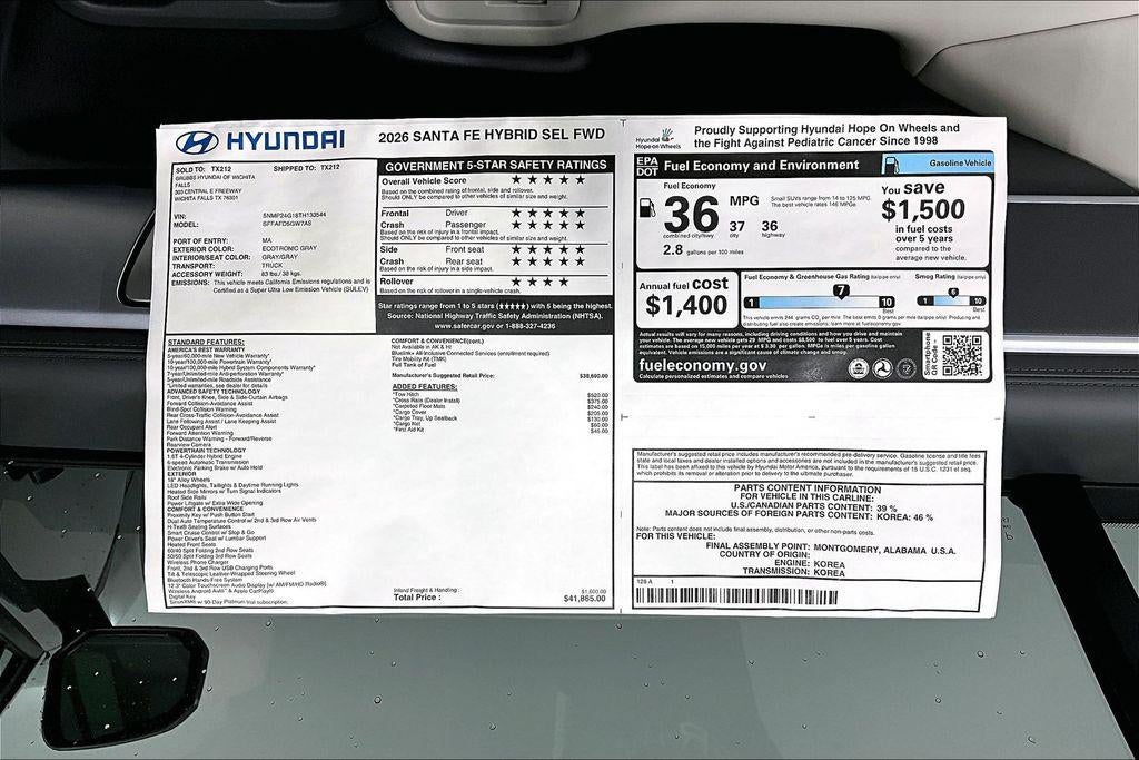 2026 Hyundai SANTA FE HYBRID SEL