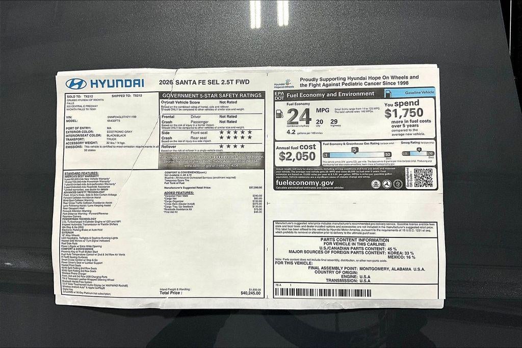 2026 Hyundai SANTA FE SEL FWD
