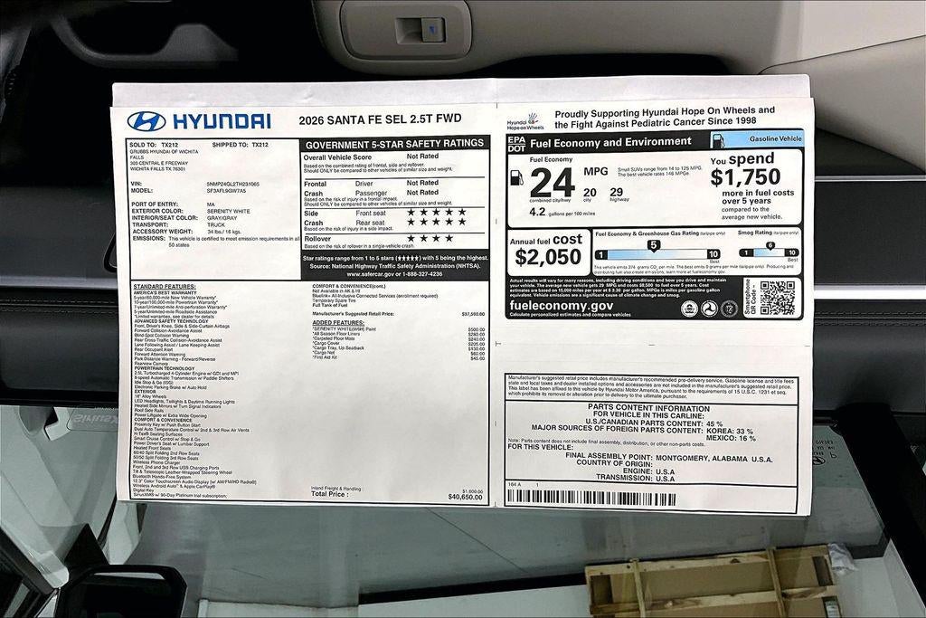 2026 Hyundai SANTA FE SEL FWD