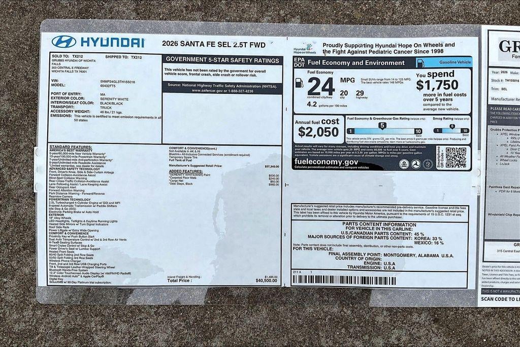 2026 Hyundai SANTA FE SEL FWD