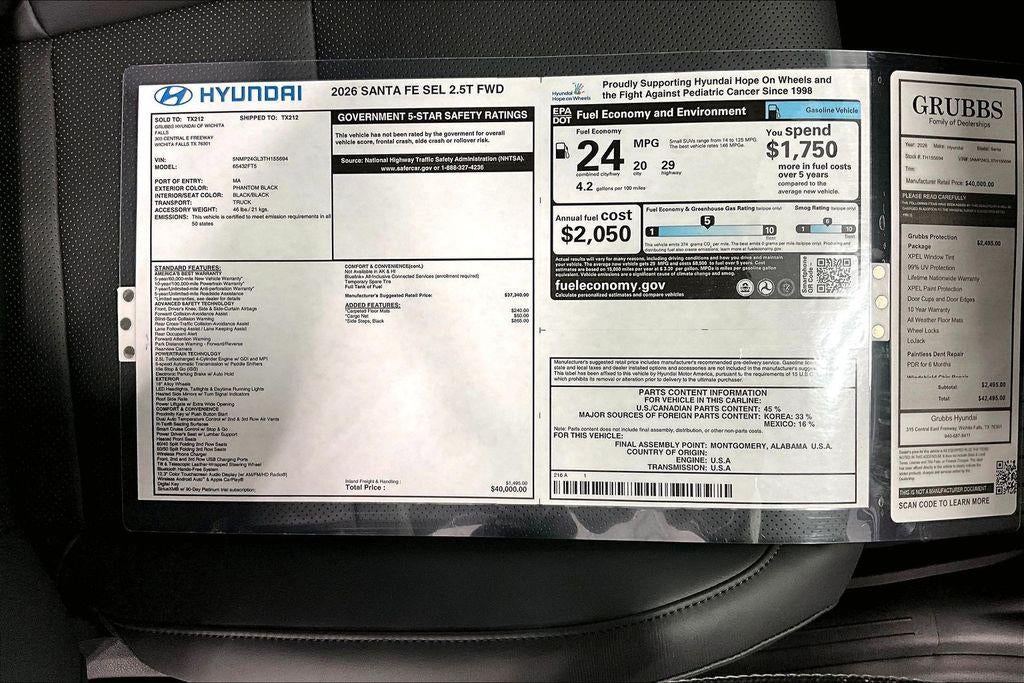 2026 Hyundai SANTA FE SEL FWD