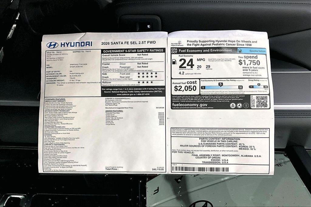 2026 Hyundai SANTA FE SEL FWD