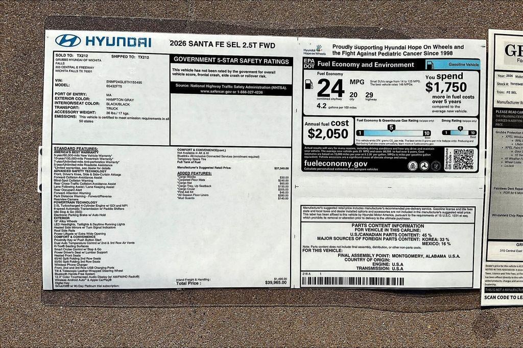 2026 Hyundai SANTA FE SEL FWD