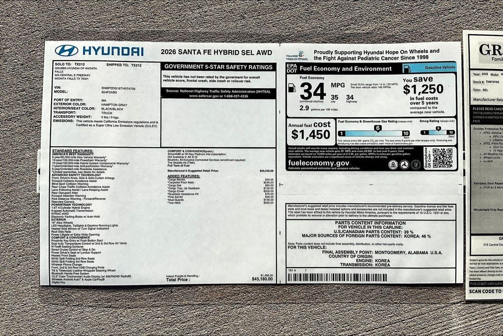 2026 Hyundai SANTA FE HYBRID SEL