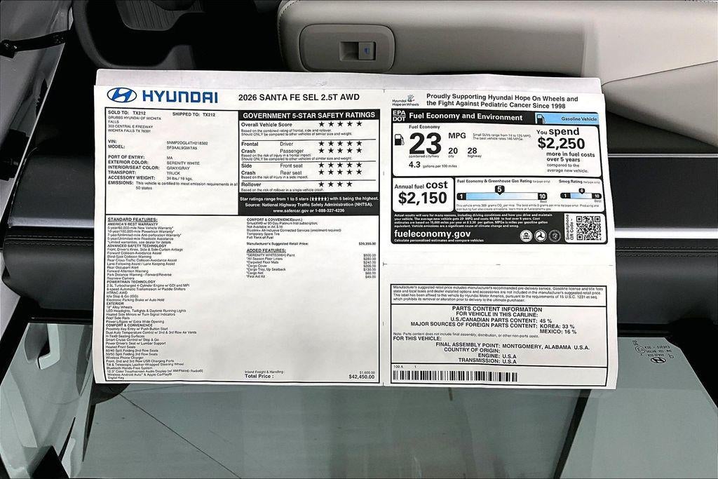 2026 Hyundai SANTA FE SEL AWD