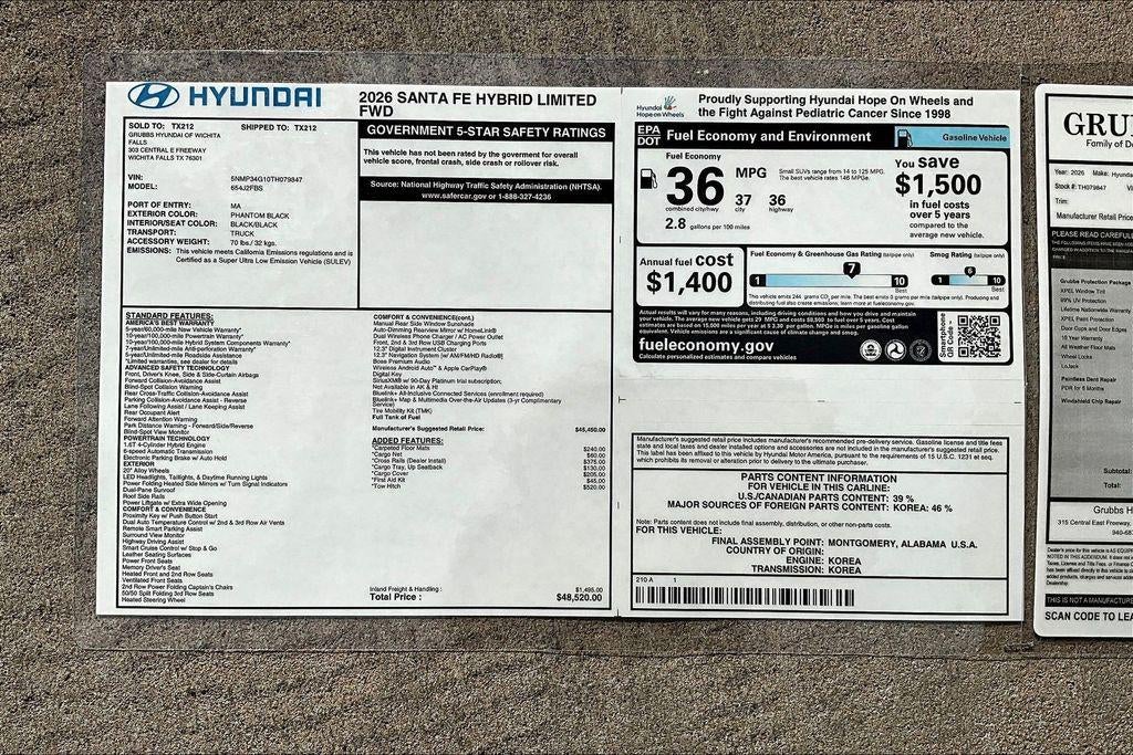 2026 Hyundai SANTA FE HYBRID Limited