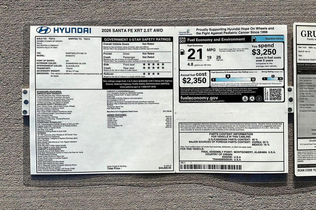 2026 Hyundai SANTA FE XRT AWD