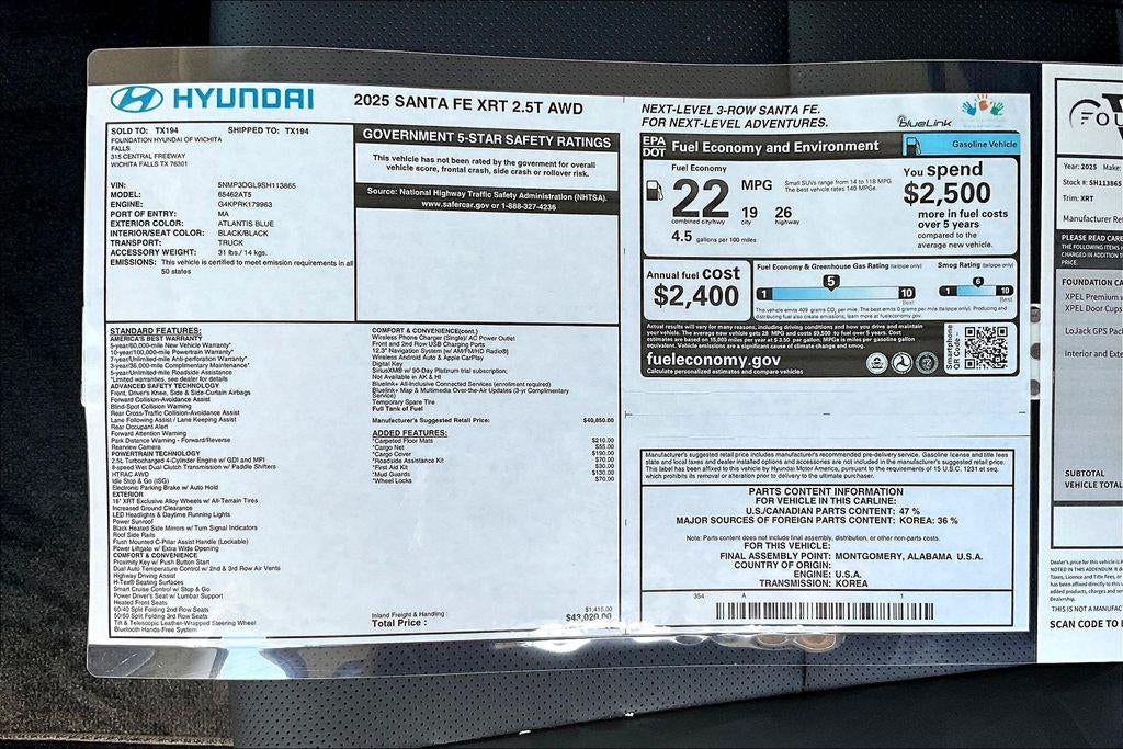 2025 Hyundai SANTA FE XRT AWD