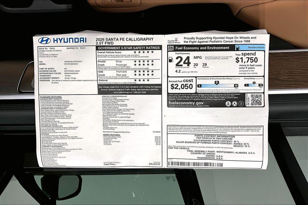 2026 Hyundai SANTA FE Calligraphy FWD