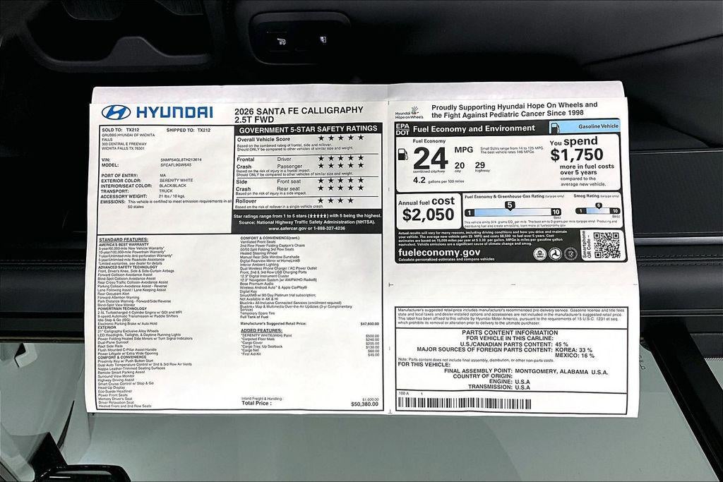 2026 Hyundai SANTA FE Calligraphy FWD