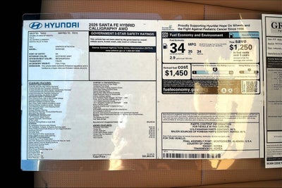 2026 Hyundai SANTA FE HYBRID Calligraphy