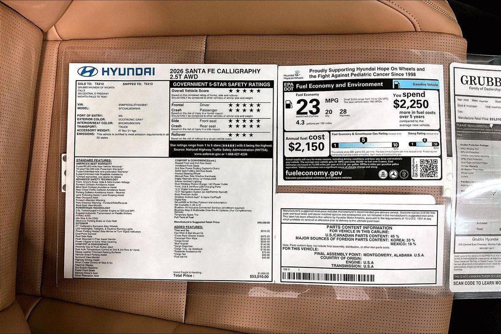 2026 Hyundai SANTA FE Calligraphy AWD