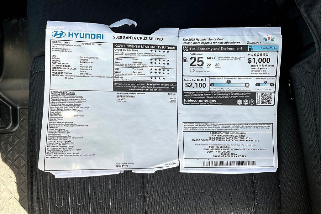 2025 Hyundai SANTA CRUZ SE FWD