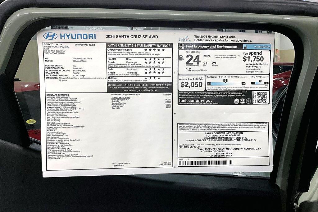 2026 Hyundai SANTA CRUZ SE AWD