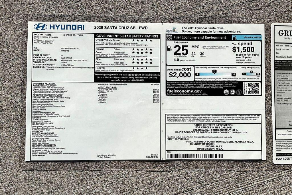 2026 Hyundai SANTA CRUZ SEL FWD