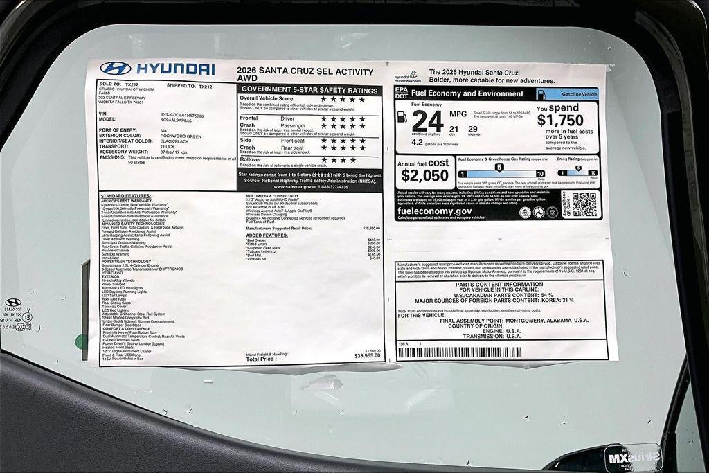 2026 Hyundai SANTA CRUZ SEL Activity AWD
