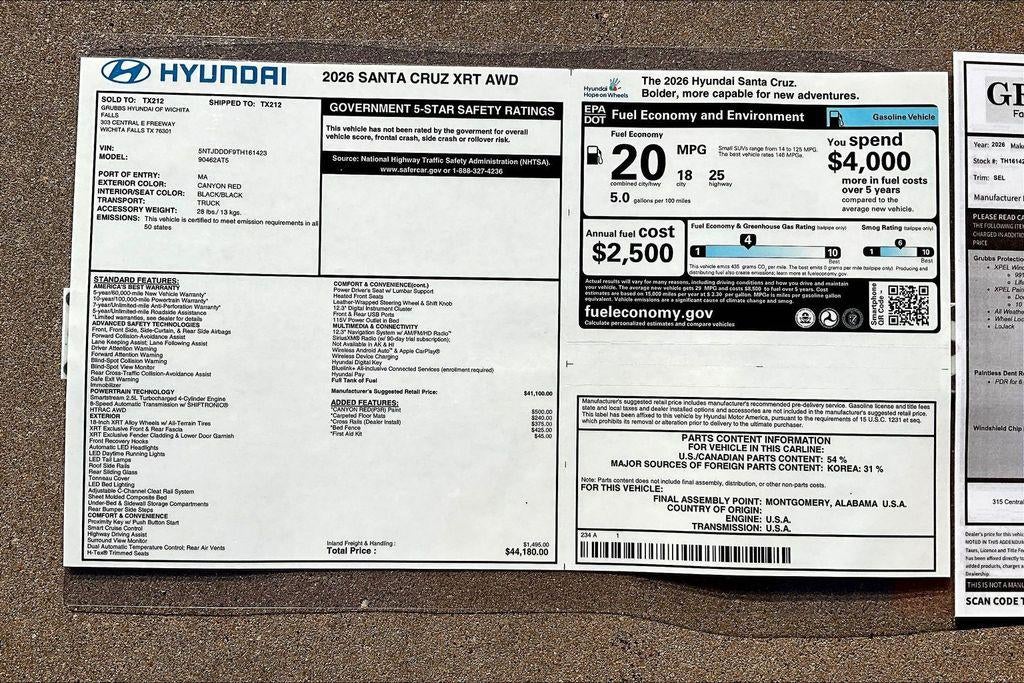 2026 Hyundai SANTA CRUZ XRT