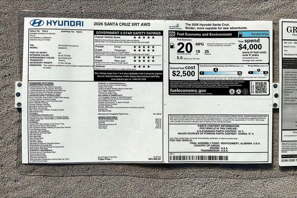 2026 Hyundai SANTA CRUZ XRT