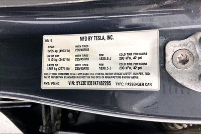 2019 Tesla Model 3 Long Range