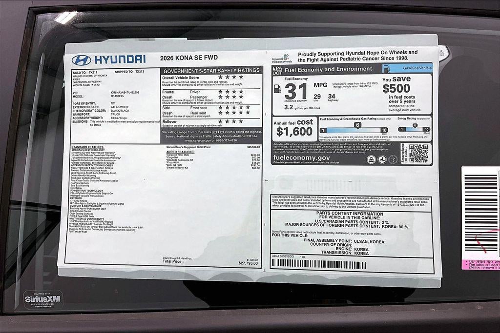 2026 Hyundai KONA SE FWD