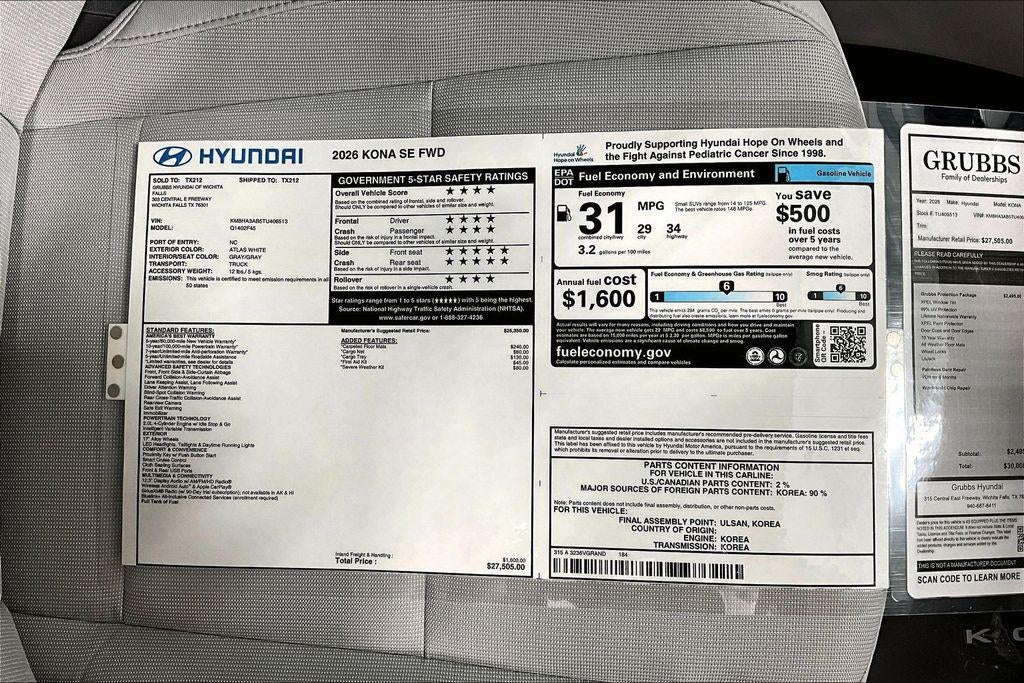 2026 Hyundai KONA SE FWD