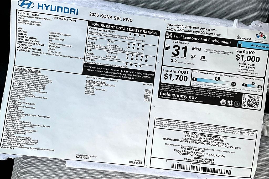 2025 Hyundai KONA SEL