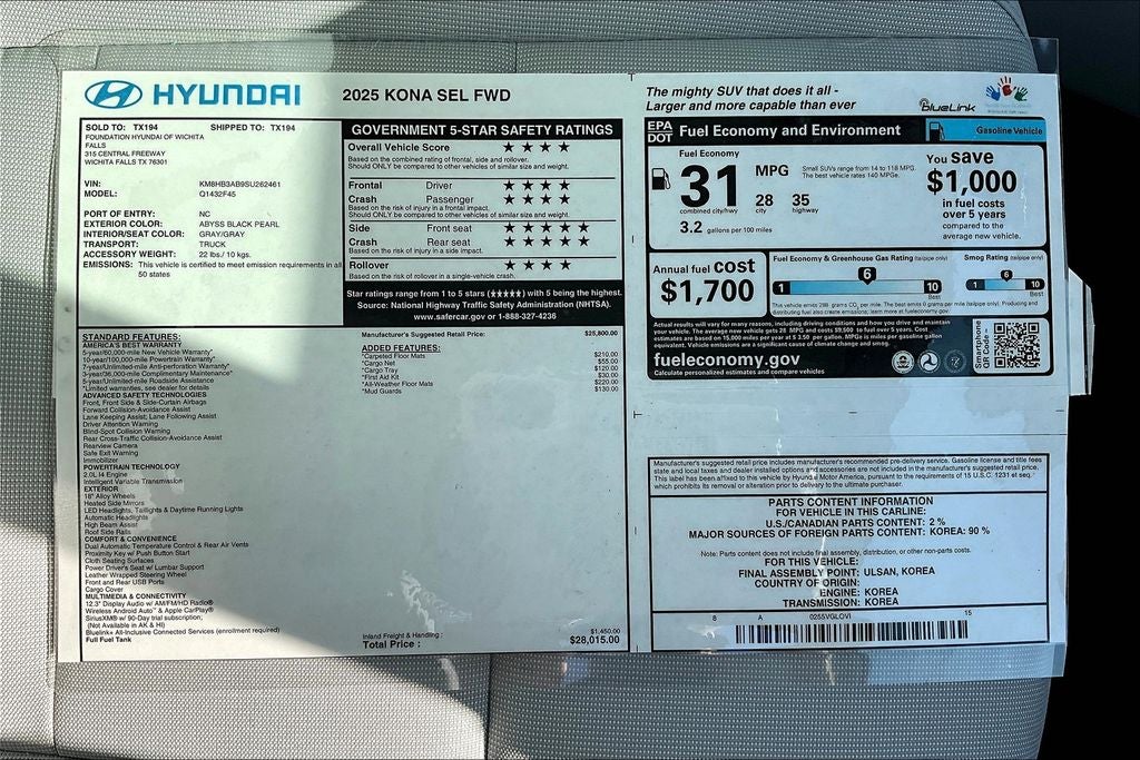 2025 Hyundai KONA SEL