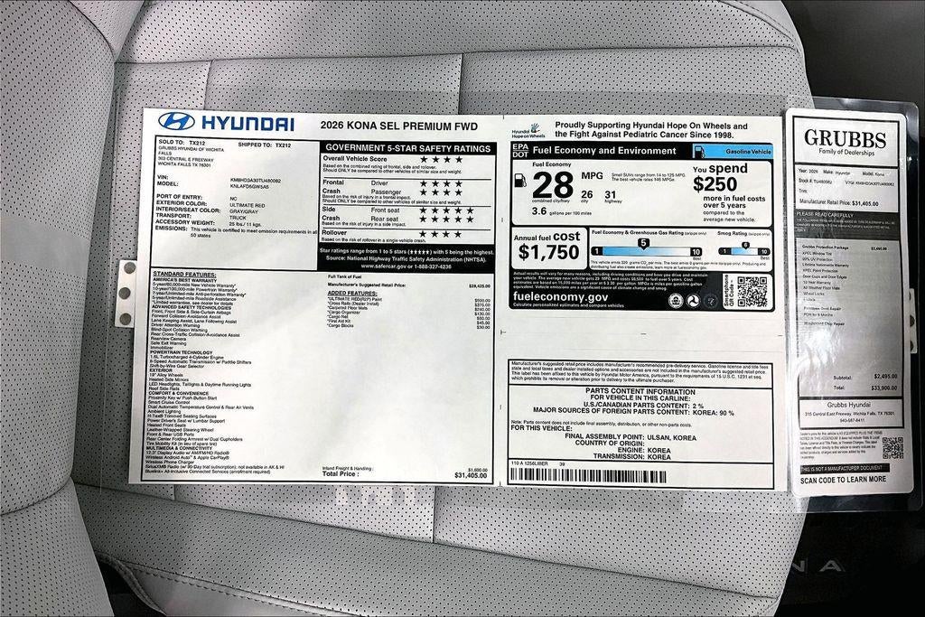 2026 Hyundai KONA SEL Premium FWD