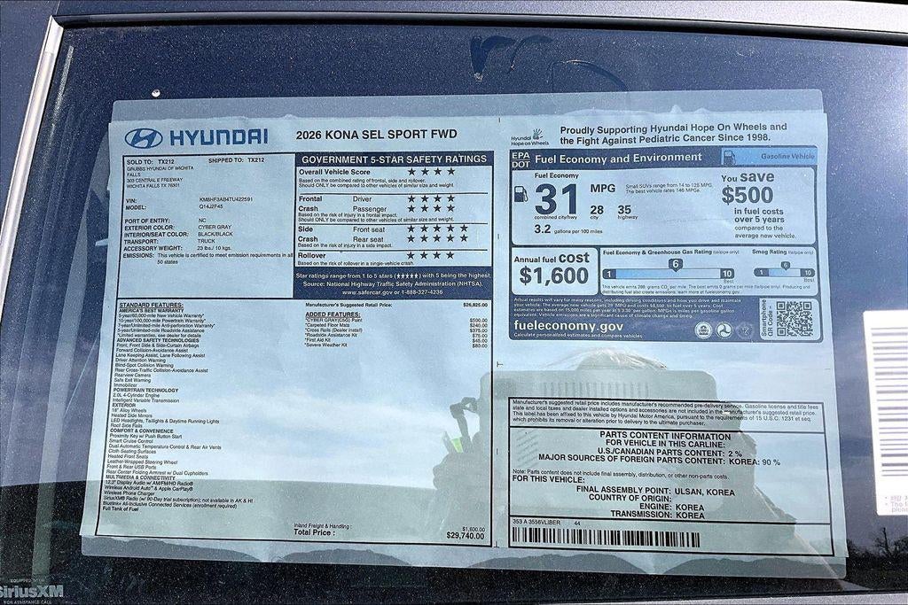 2026 Hyundai KONA SEL Sport FWD