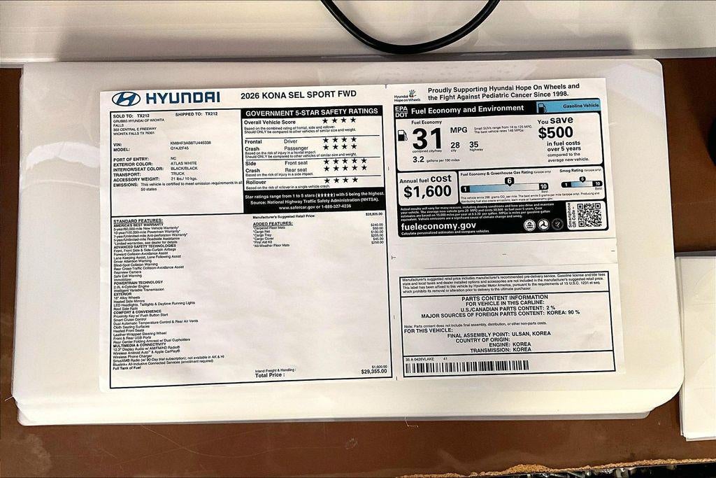 2026 Hyundai KONA SEL Sport FWD